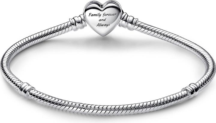 Actual product image Pandora Moments Snake Link Bracelet with Funky Infinity Heart Clasp (19 cm, Sterling silver 925)