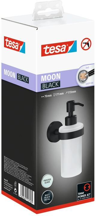 Produktbild tesa MOON BLACK Seifenspender inkl. Klebelösung ohne Bohren