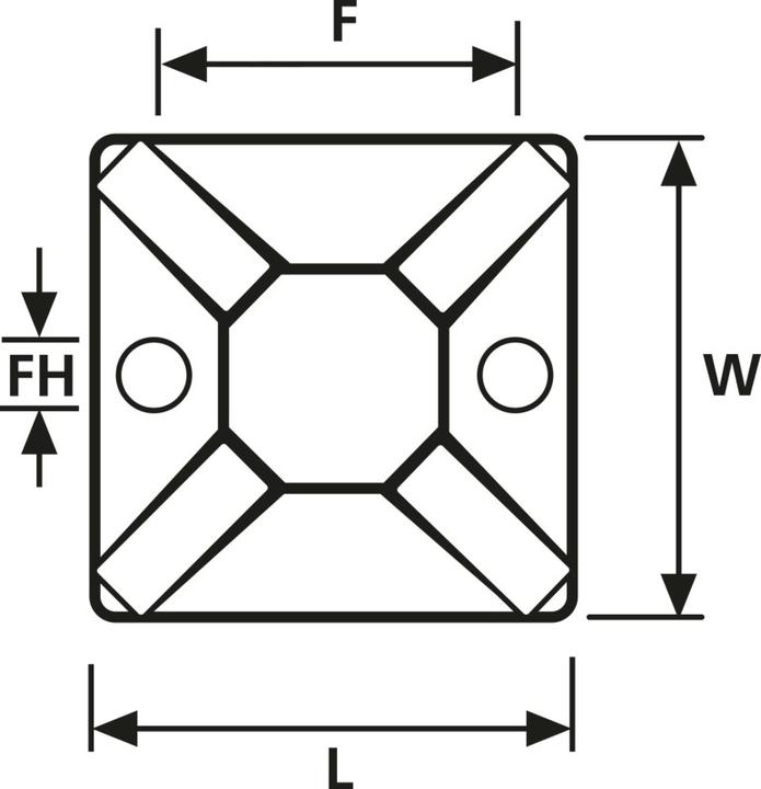 Actual product image HellermannTyton Mount Self Adhesive Typ MB (Fixing loops, 38 mm, 100 pcs.)