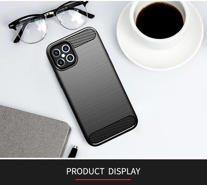 Produktbild Cadorabo TPU Ultra Slim carbon edelstahl Kombi Cover (Apple iPhone 12, Realme 12 Pro+)