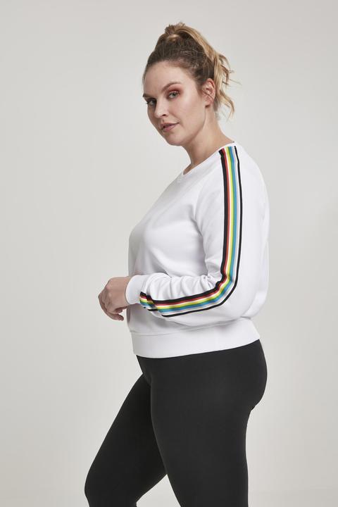 Actual product image Urban Classics Ladies Multicolor Taped Sleeve Crewneck (3XL)