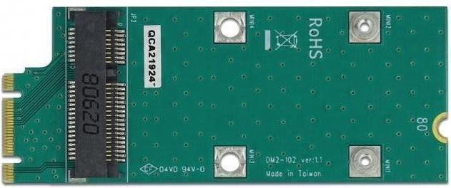 Actual product image Delock Adapter M.2 Key B+M to Mini PCIe slot (PCIe / USB)