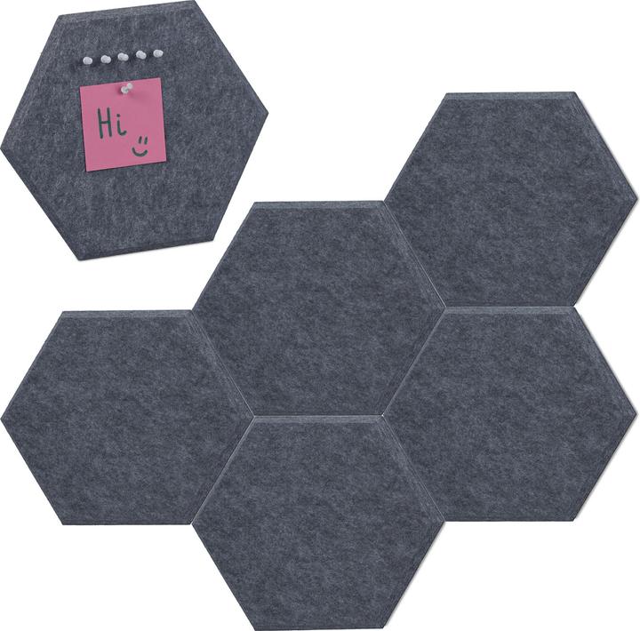 Actual product image Relaxdays 6x felt pinboard (Bulletin board, 30 x 1 x 26 cm)
