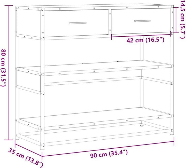Actual product image VidaXL Storage table (90 x 35 x 80 cm)