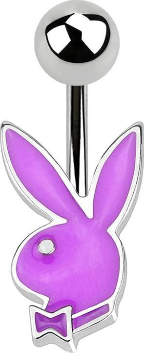 Produktbild Star Piercing Micro Banane silber Kugel und Playboy Bunny violett (Chirurgenstahl 316L, ohne Messing)