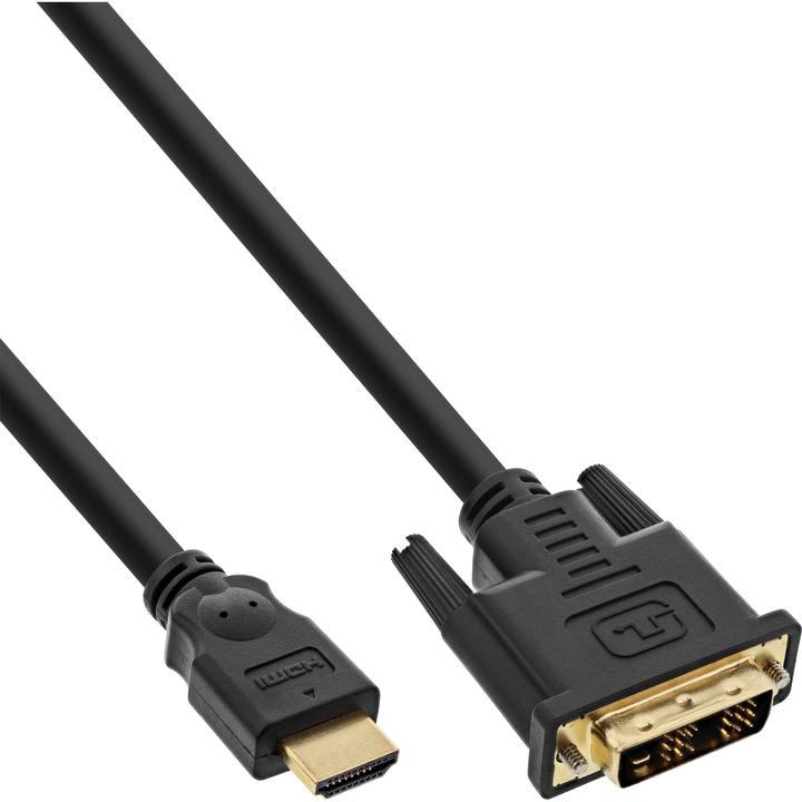 InLine Câble HDMI-DVI Câble HDMI St vers DVI 18+1 St contacts dorés 15m (15 m, HDMI)