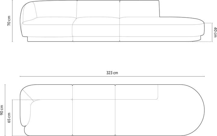 Image du produit Micadoni Canapé droit bouclé, "Miley", 4 Places, 323x90x70Fabriqué en Europe (2 places, 3 places, 4 places)