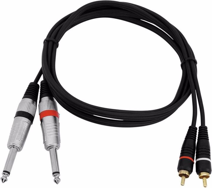 Actual product image Omnitronic RCA cable 2x6,3mm jack - 2xRCA (1.50 m, 6.3mm jack, Cinch)