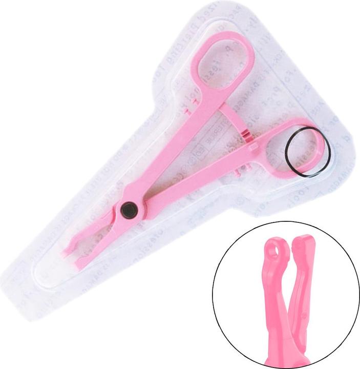 Produktbild Star Piercing Sterile einweg Zange pink Gazeklemme universal gezackt (ohne Messing, Kunststoff)