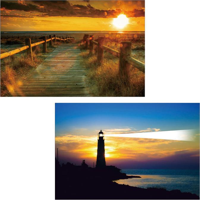 Immagine prodotto Swisshandel24 2x LED quadro luminoso da parete 60x40cm, Timer - Mare (60 x 40 cm)