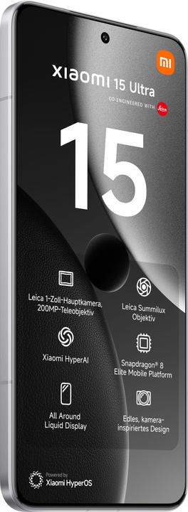 Produktbild Xiaomi 15 Ultra (1000 GB, Silver Chrome, 6.73", Dual SIM, 50 Mpx, 5G)