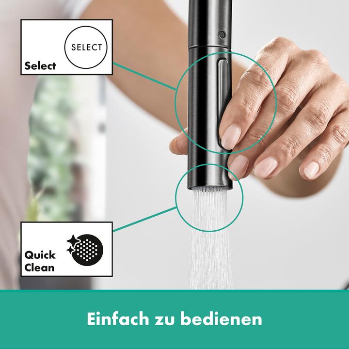 Image du produit hansgrohe Mitigeur d'évier 210 Talis M54 douchette extractible, 2 jets brushed black chromé