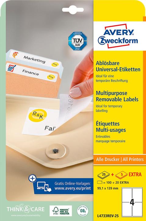Actual product image Avery Universal Labels