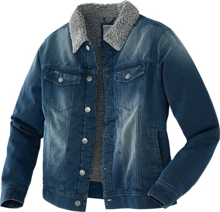 Terrax Jeansjacke mit Teddyfutter, Farbe jeanblau, Gr.2XL (XXL)