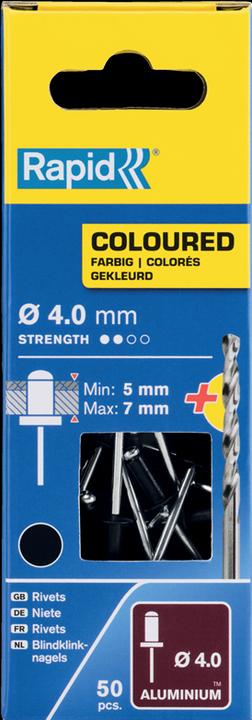 Image du produit Rapid Rivets aveugles noirs Ø 4,0 x 10 mm