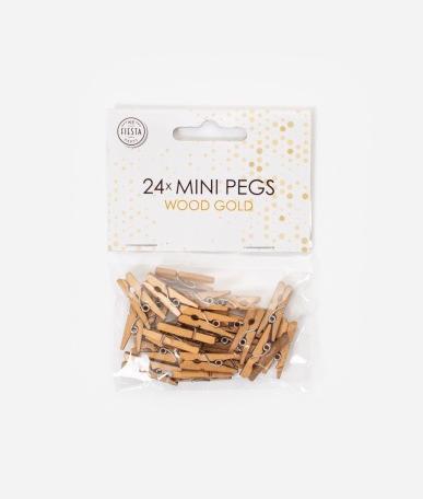 Immagine prodotto Fiesta Mini mollette in legno - oro - 24 pezzi