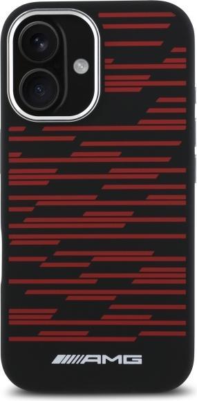 Immagine prodotto Mercedes AMG AMHMP16SSRRK Custodia rigida per iPhone 16 6,1" in silicone con grafica nera MagSafe (Apple iPhone 16)