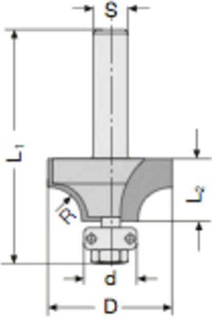 Actual product image Rounding cutter HM 6.35mm