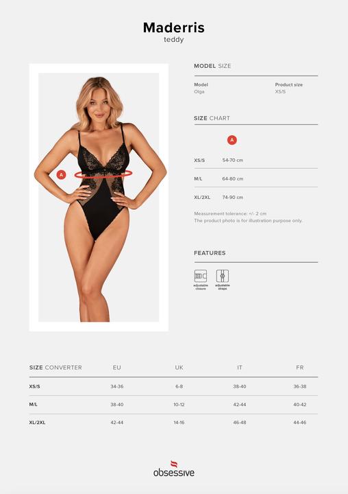Immagine prodotto Obsessive Maderris Teddy Xl/Xxl (XL, XXL)
