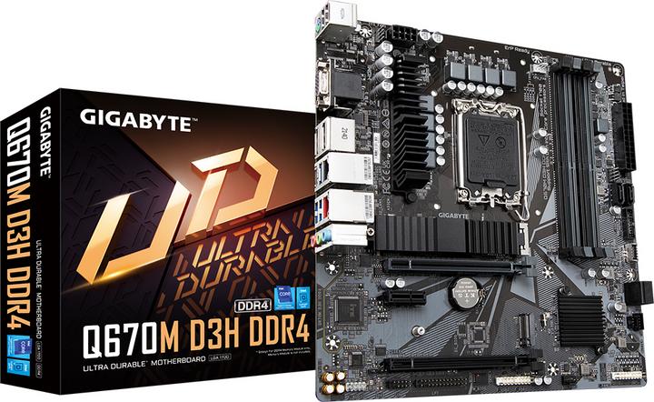 Gigabyte Q670M D3H DDR4 motherboard Intel Q670 LGA 1700 micro ATX (LGA 1700, Intel Q670, mATX)