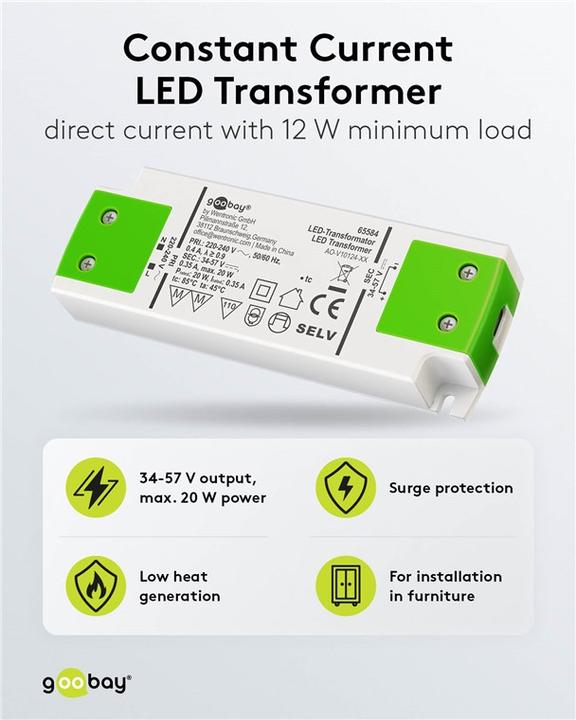 Produktbild Goobay LED-Konstantstrom-Trafo, 20 W