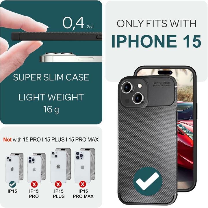Immagine prodotto Nalia Copertura in silicone Carbon Look (Apple iPhone 15)