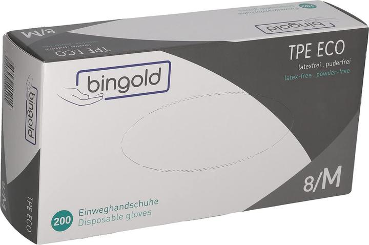 Actual product image Eneroid Disposable gloves, BINGOLD, TPE, M8, non-powdered, 200 pcs. (M)