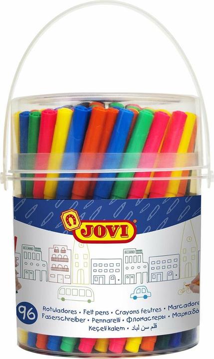 Image du produit Jovi Crayons-feutres fins en boîte ronde (Multicolore, 1 x)