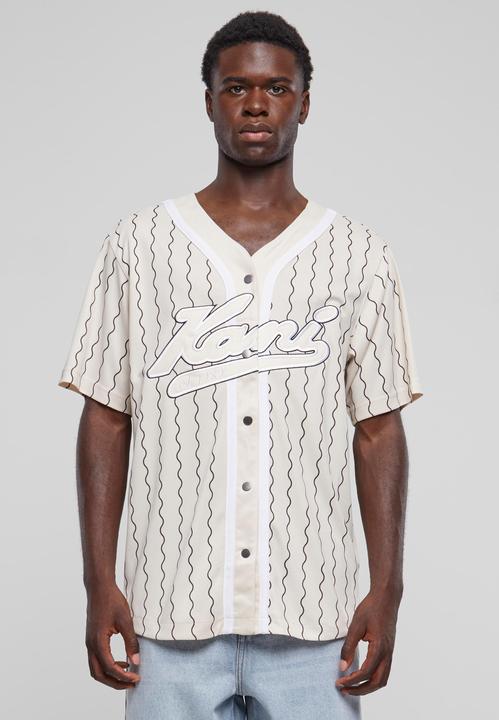 Actual product image Karl Kani KM233-014-1 KK Varsity Ziczac Pinstripe Baseball Shirt (XXL)