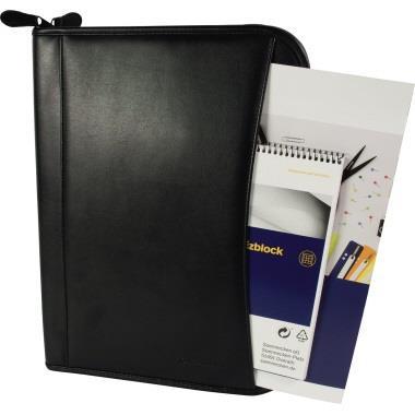 Actual product image Soennecken DORTMUND writing case Dimensions: 34 x 27 x 2.5 cm (W x H x D) Material: cowhide Colour: black (A4, 1 x)