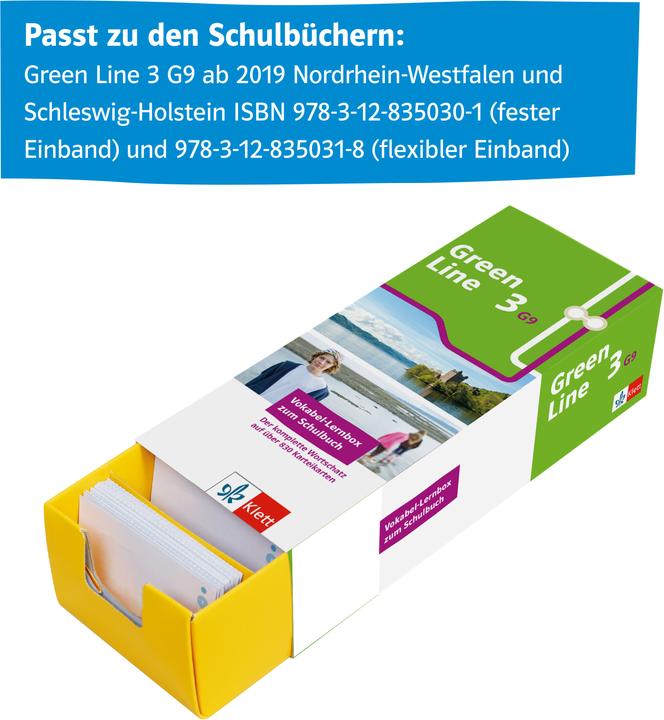 Produktbild Green Line 3 G9 (Neue Ausgabe ab 2019) Klasse 7 Vokabel-Lernbox zum Schulbuch (Deutsch, Englisch, Klett Lerntraining, 2021)