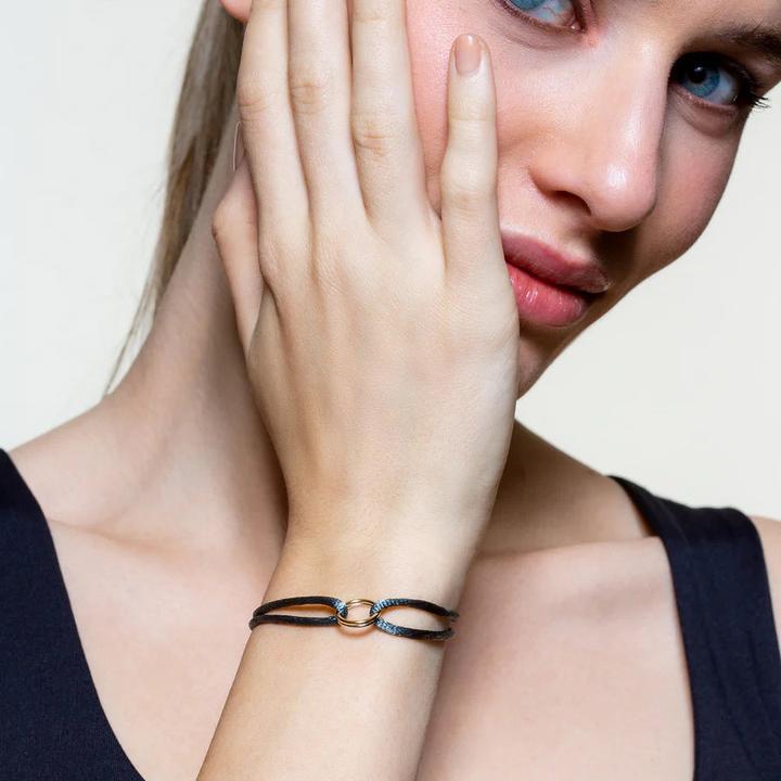 Actual product image Xenox Twin Ties bracelet (20 cm, Nylon, Silver 925)
