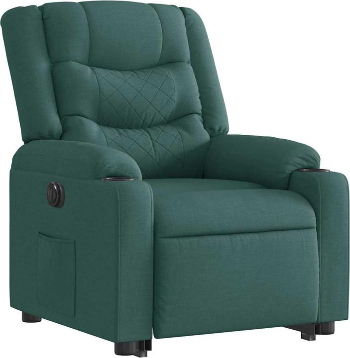 Image du produit VidaXL Fauteuil de massage électrique avec fonction releveur Vert foncé Tissu