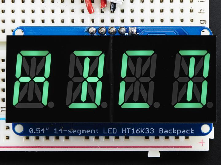 Actual product image Adafruit Alphanumeric display green 4 characters I2C (Display)