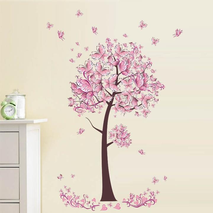 Produktbild Cover-Discount Wandsticker Tattoo Aufkleber Baum rosa