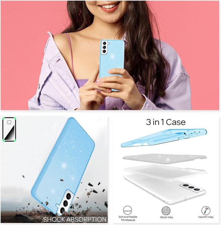 Produktbild Nalia Glitzer Handyhülle (Samsung Galaxy S21 FE)