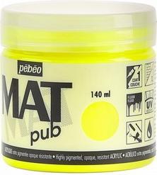 Actual product image Pebeo Acrylic Mat Pub (Fluorescent Yellow, 140 ml)