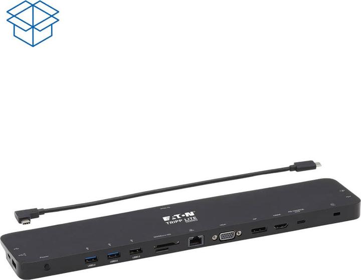 Immagine prodotto Eaton Dock USB-C triplo display 4K HDMI e DP VGA Hub USB 3.2 Gen 1 USB-A/C GbE 100W PD Cha (USB-C, 3 Porti)