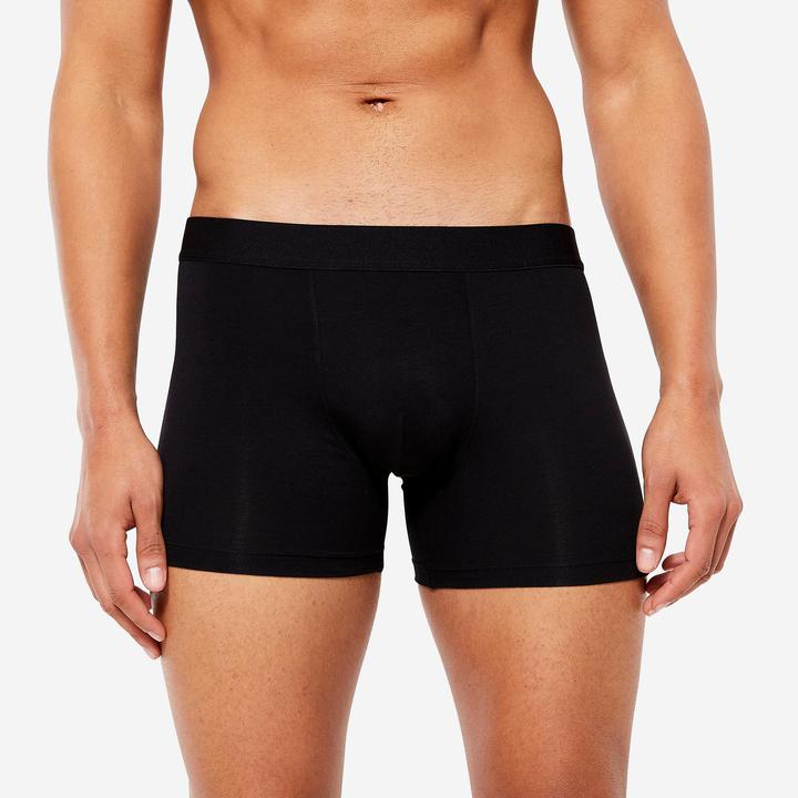 Immagine prodotto Domyos Boxer da uomo in cotone confezione da 3 pezzi - nero/grigio/blu (XXL, confezione da 3)