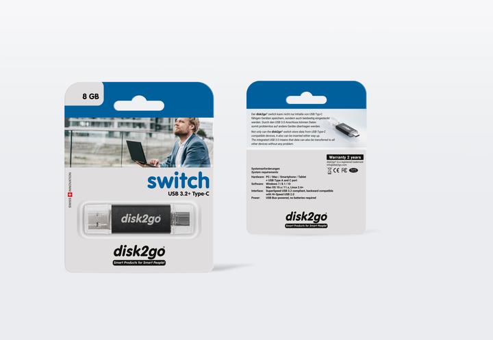 Produktbild Disk2go Switch (8 GB, USB-A, USB-C, USB 3.0)