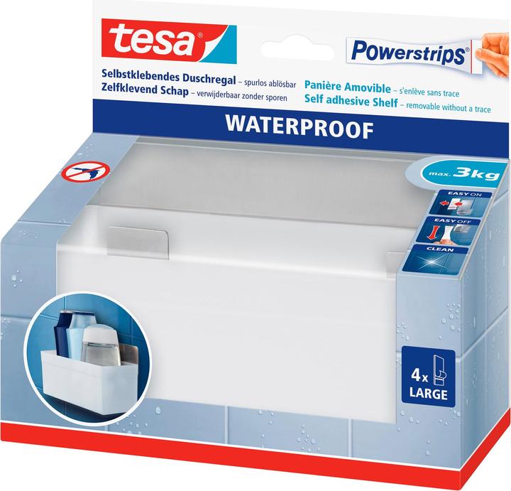 Produktbild tesa Powerstrips Waterproof Duschregal (18.5 x 11 x 20 cm)