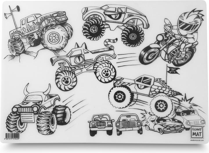 Produktbild Funny Mat Abwaschbare Malmatte Monstertrucks (48 x 33.5 cm)