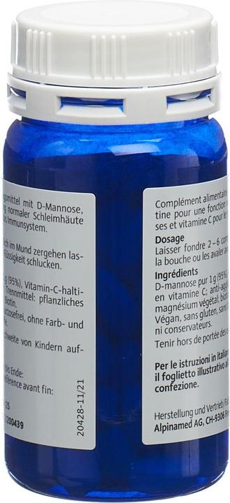 Valori nutrizionali e ingredienti Alpinamed D-Mannosio (60 Pezzo/i, Pillole, 63 g)