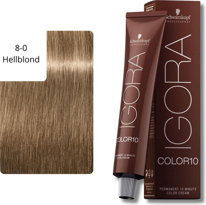 Actual product image Schwarzkopf Professional Igora Color 10 - 8-0 Light Blonde (8-0 Light blonde)