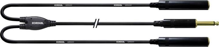 Produktbild Cordial CFY 0.3 PGG - Y-Kabel 6.3mm Mono-Klinke - 2x 6.3mm Mono Klinken-Buchse (0.30 m, 6.3mm Klinke (Jack))