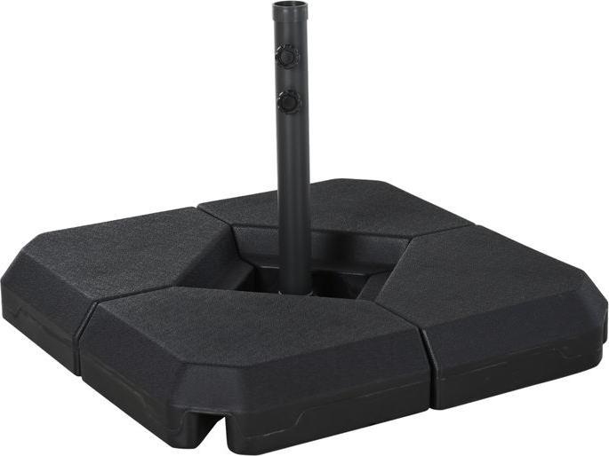 Produktbild Swisshandel24 Sonnenschirmständer mit Wasser oder Sand befüllbar bis 60 kg 4-tlg. Schirmgewicht HDPE Schwarz