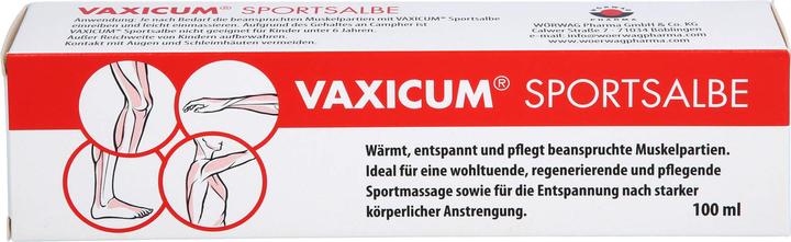 Nutritional values and ingredients Vaxicum Sports ointment, 100 ml SAL (1 x, 100 ml)