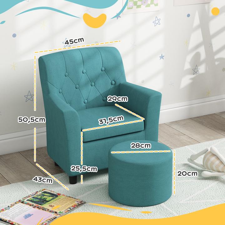 Actual product image Aiyaplay Kindersessel Schaumstoff, Polyester Blau (Child armchair)