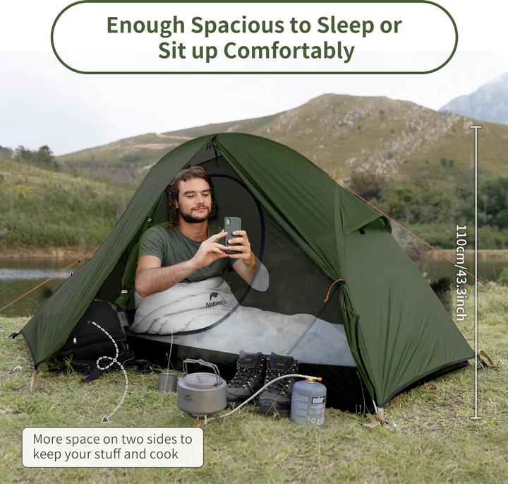 Image du produit Naturehike Cycling Ultralight 1PersonenZelt (Tente cycliste ultralégère pour 1 personne) (Tente igloo, 1.70 kg, 1 personne)