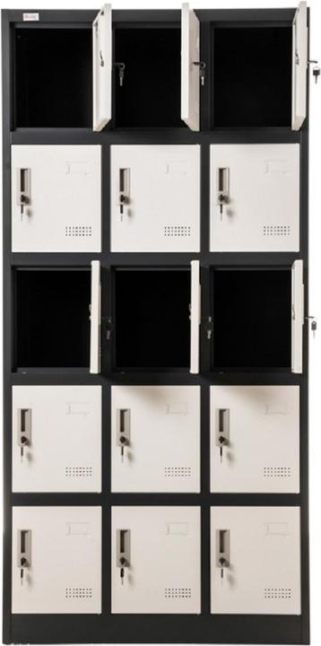 Actual product image Jet-Line Metal locker Locker 15 compartments BUDAPEST locker dark grey-white